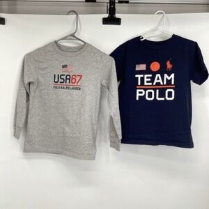 Lot of 2 Boys Polo Ralph‎ Lauren USA Basketball Tee Shirts size 6